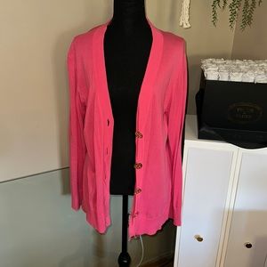 Tory Burch pink long cardigan